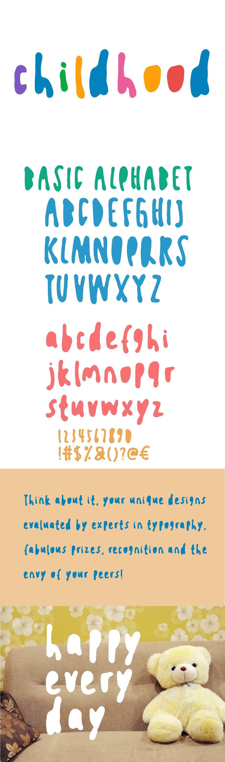 XC Childhood字体海报长图