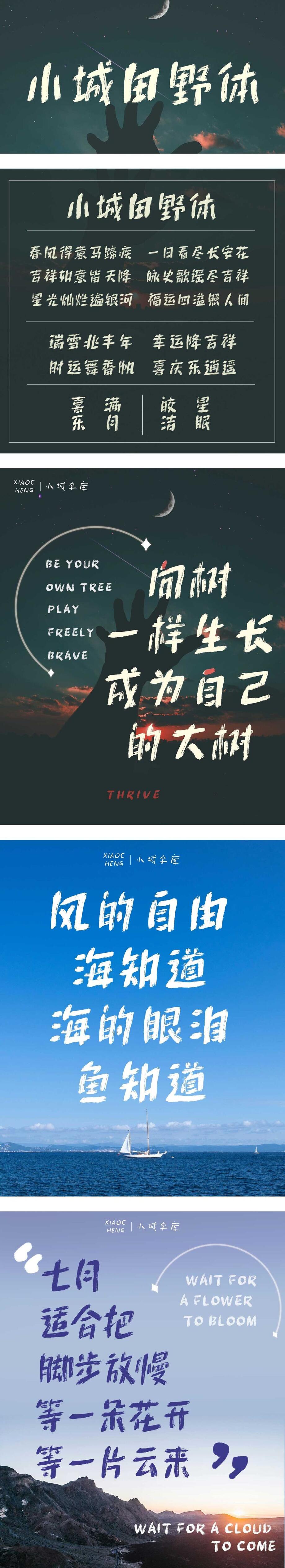 小城田野体字体海报长图